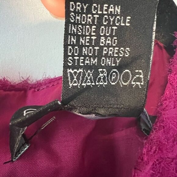 Etcetera 3D Raw Textured Floral Silk Sheath Dress Fuchsia Formal Chic Sz 4 - Picture 9 of 13